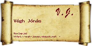Végh Jónás névjegykártya